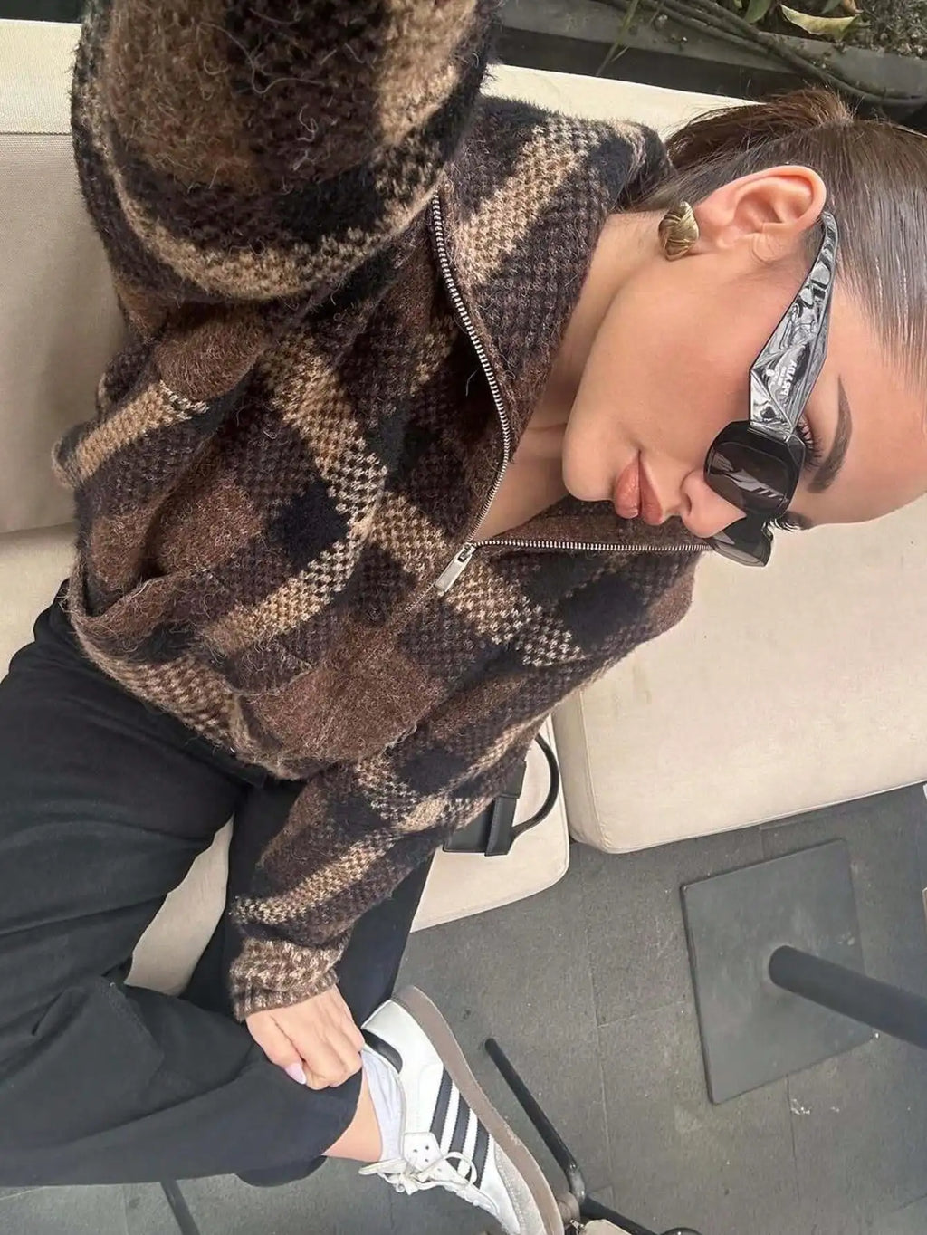 Jacques Vintage Plaid Knit Jacket