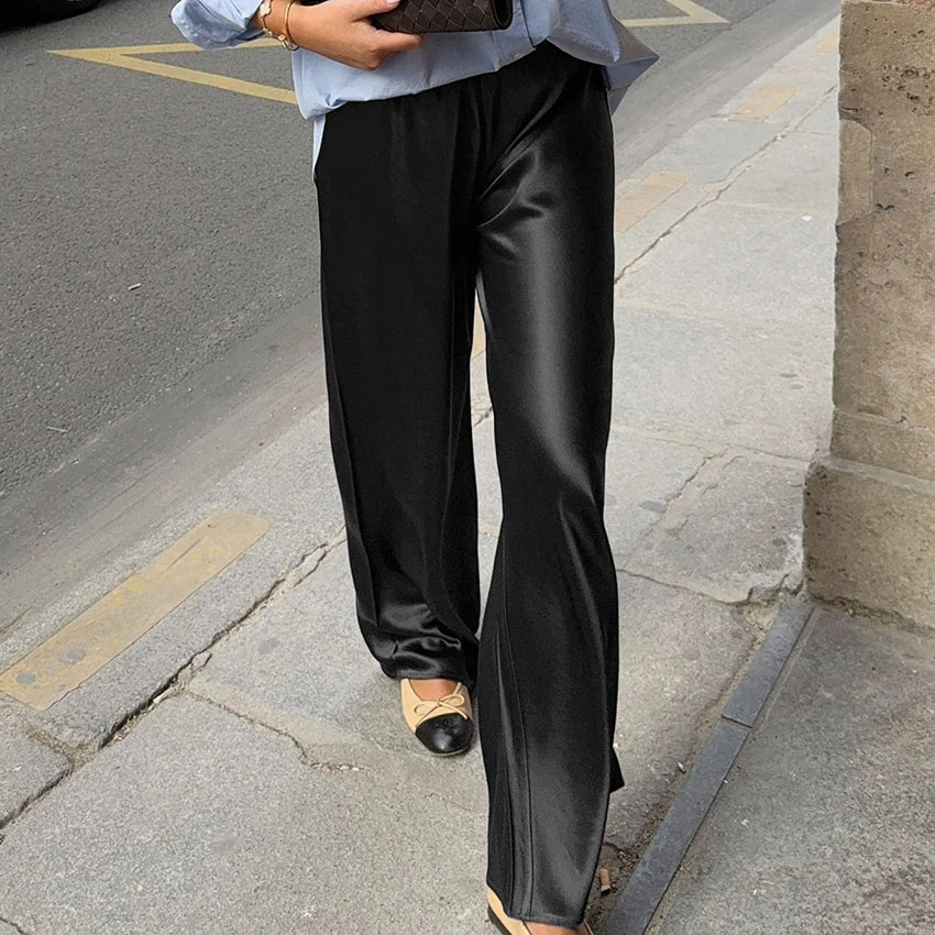 Diana Tricot Satin Wide Leg Pants
