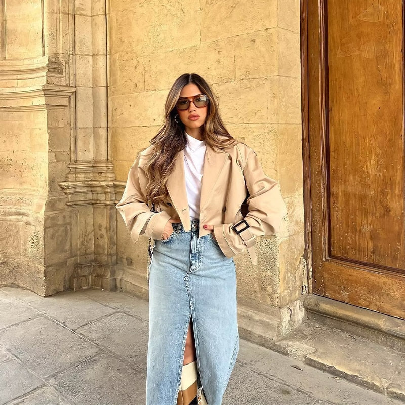 Verona Cropped Trench Jacket