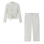 Vintage Century Polka Dot Belted Jacket & Capri Set