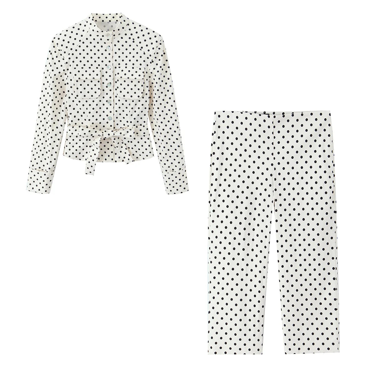 Vintage Century Polka Dot Belted Jacket & Capri Set