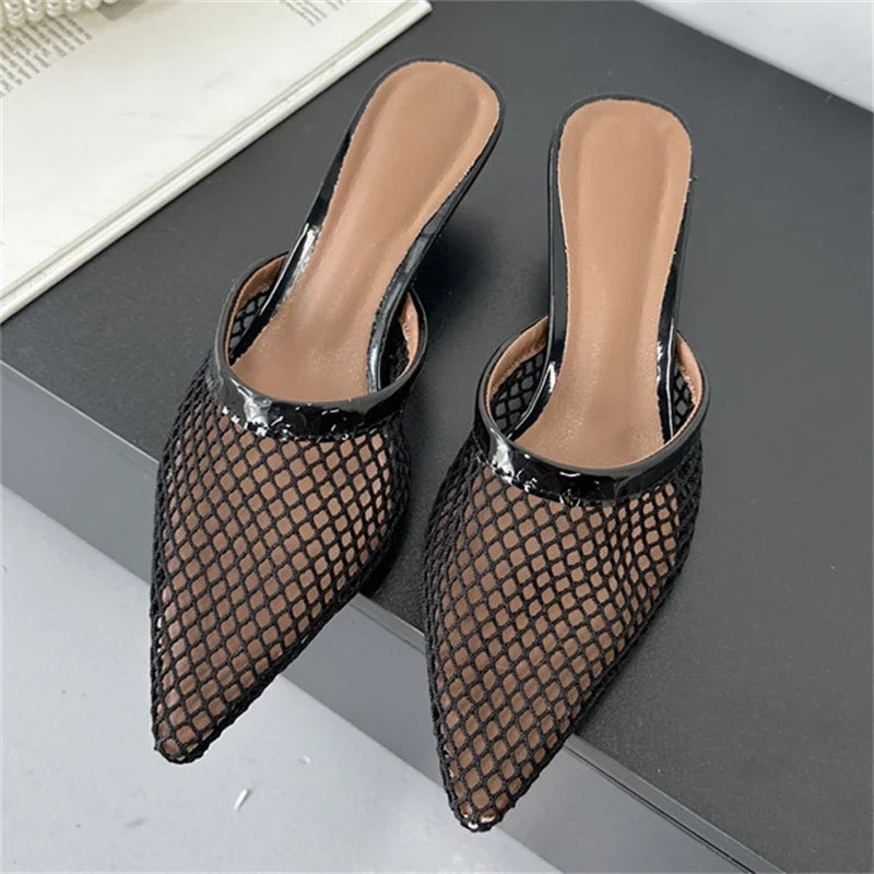 Aeden Paris Mesh Kitten Heels