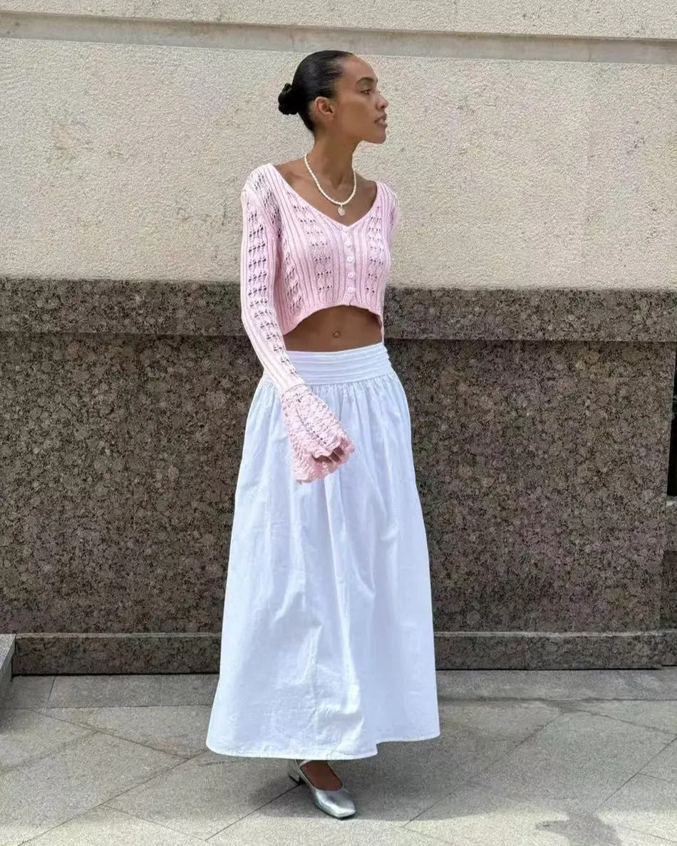 Kendall Flare Sleeve Crochet Knit Top