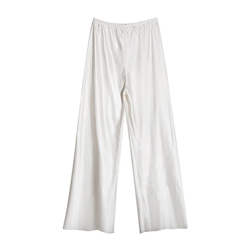 Diana Tricot Satin Wide-Leg Pants