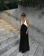 Sante Sicily Contrast Satin Dress