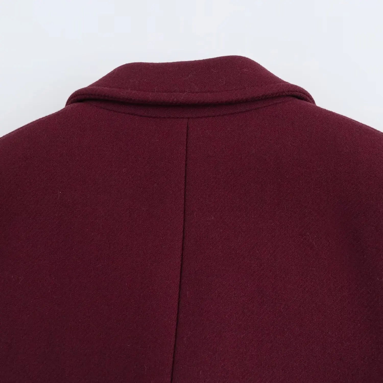 Diana Tricot Double Breasted Coat in Burgundy
