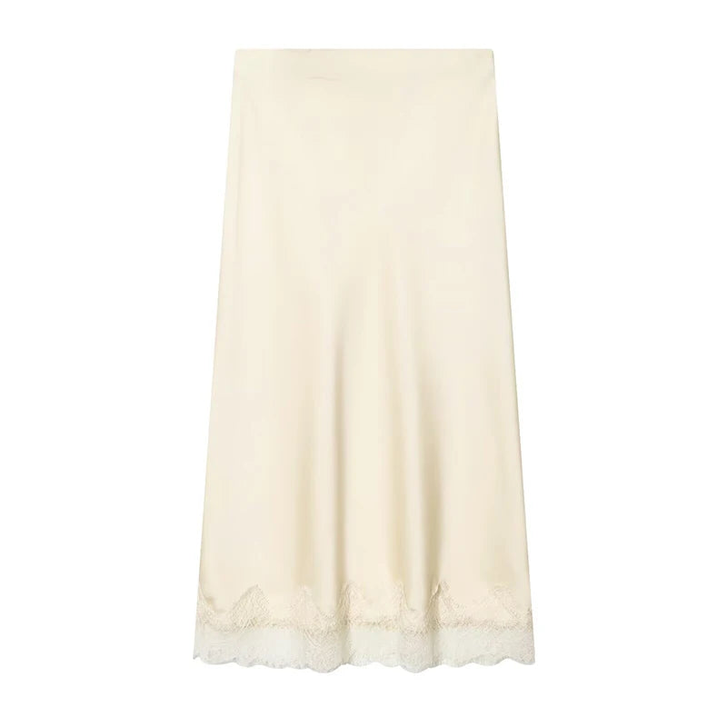 Dina Tricot Lace Trim Midi Skirt