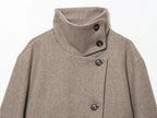 Diana Tricot Stand Collar Cropped Wool Jacket - placket detail