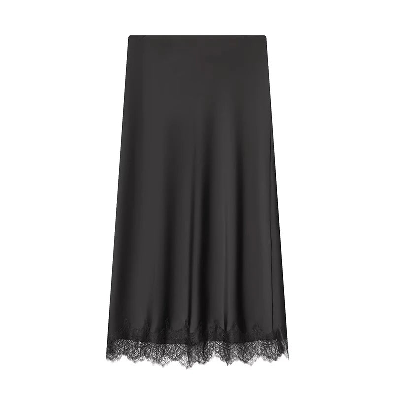 Dina Tricot Lace Trim Midi Skirt
