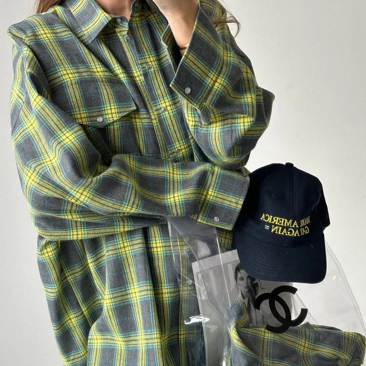 Camicia a quadri oversize vintage secolo