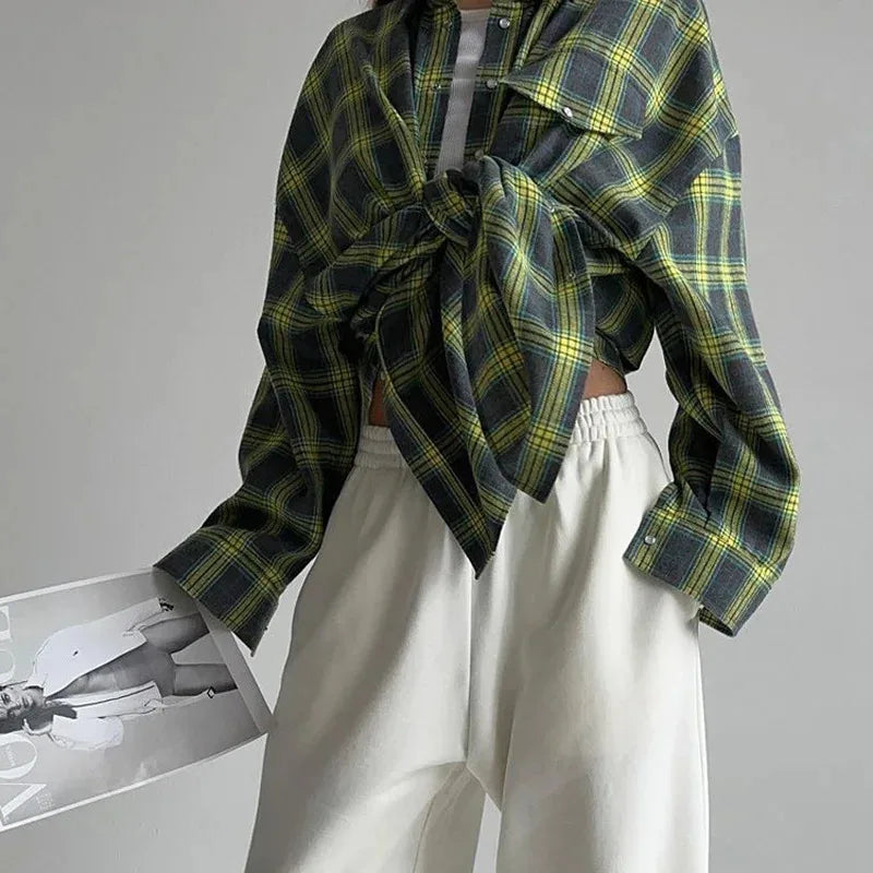 Camicia a quadri oversize vintage secolo