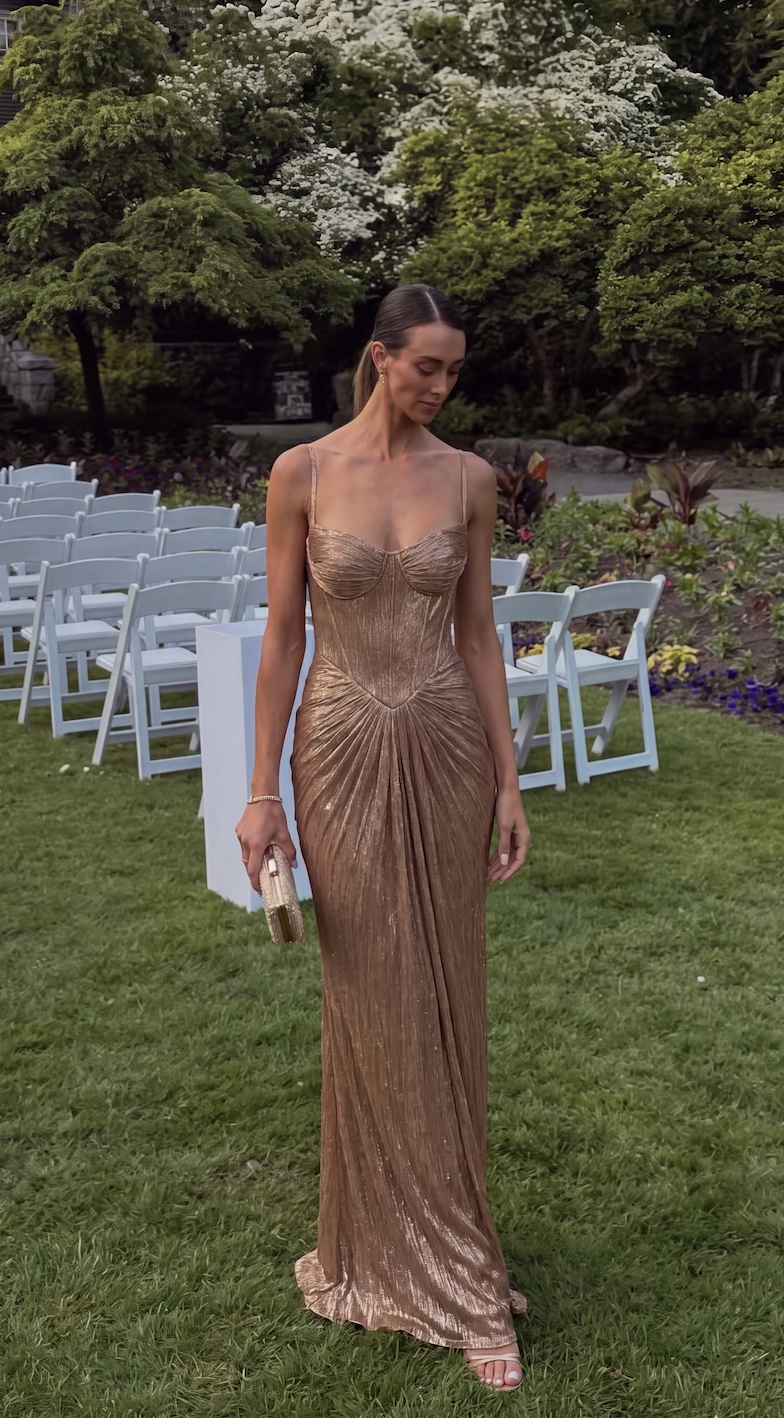 Ginevra Corset Pleated Gown side