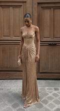 Ginevra Corset Pleated Gown
