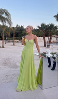 Perrine Crinkle Chiffon Maxi Dress green