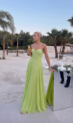 Perrine Crinkle Chiffon Maxi Dress green