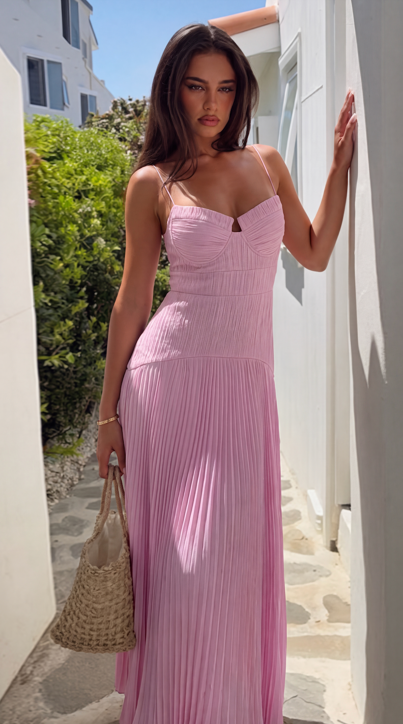 Perrine Crinkle Chiffon Maxi Dress back