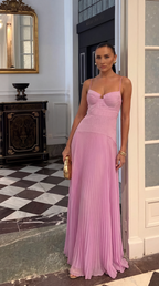 Perrine Crinkle Chiffon Maxi Dress pink