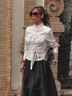 Vintage Century Polka Dot Belted Jacket & Capri Set