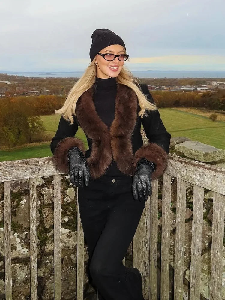 Verona Faux Fur Trim Jacket outdoor