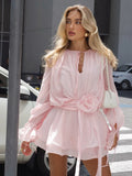 Rosella Pleated Pink Dress