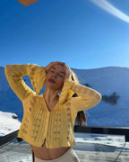 Kendall Flare Sleeve Crochet Knit Top