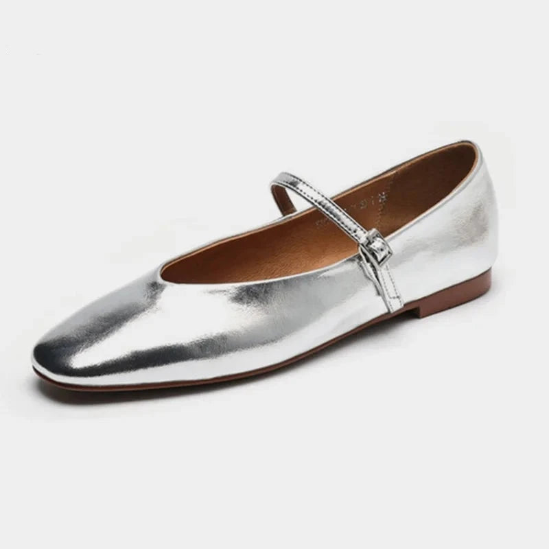 Paloma Metallic Leather Ballet Flats
