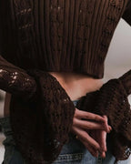 Kendall Flare Sleeve Crochet Knit Top