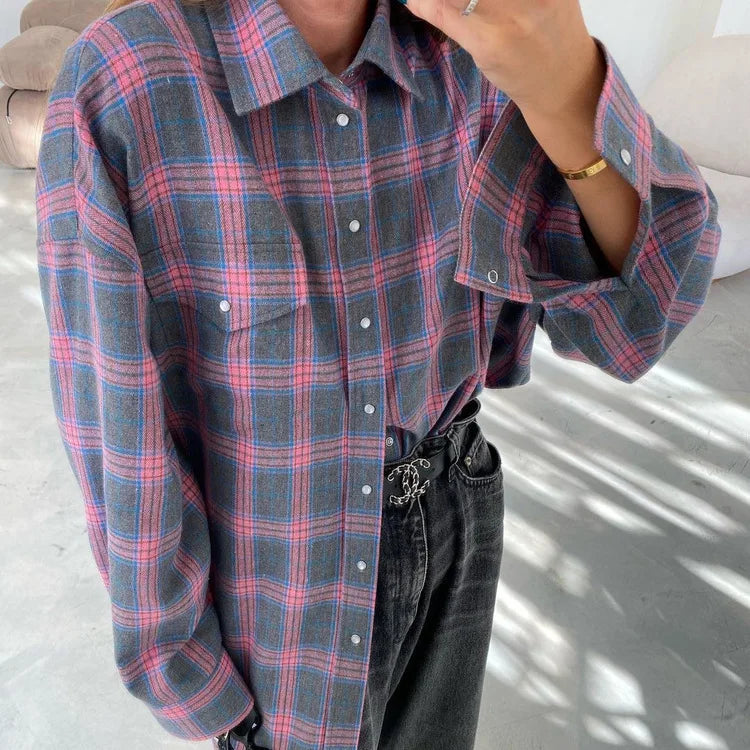 Camicia a quadri oversize vintage secolo