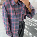 Camicia a quadri oversize vintage secolo