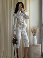 Vintage Century Polka Dot Belted Jacket & Capri Set