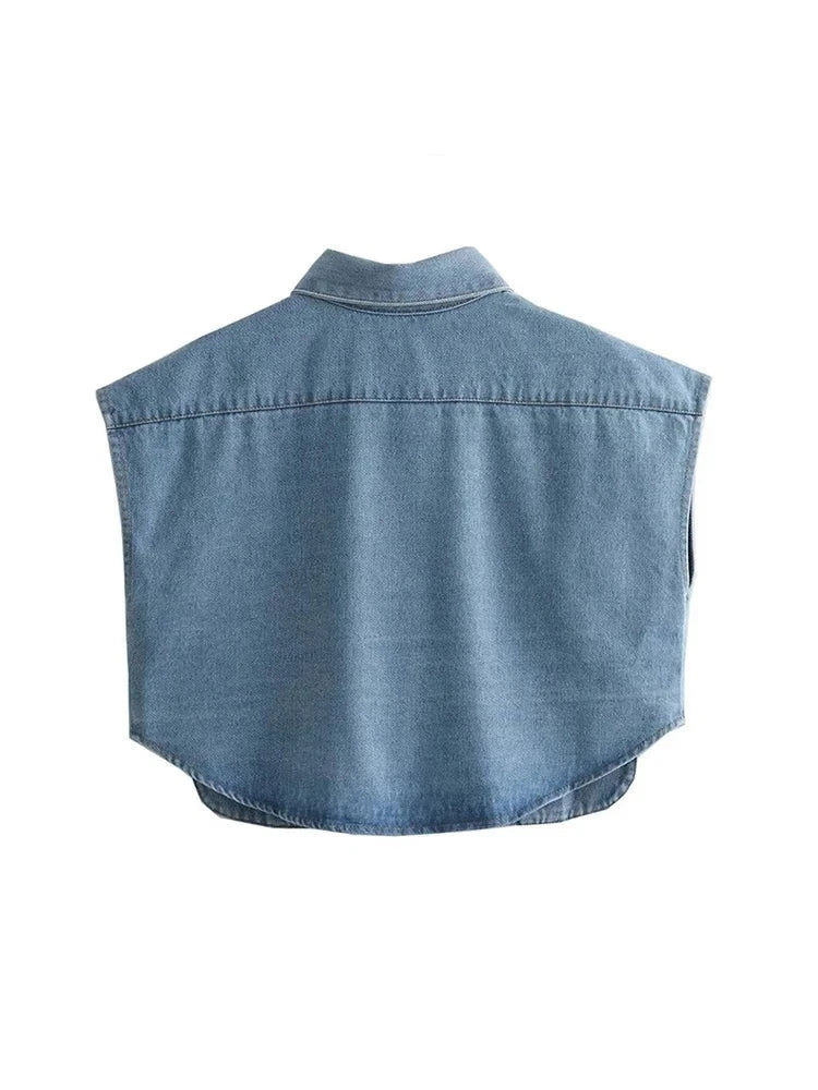 Verona Cropped Shirt with Flap Pockets