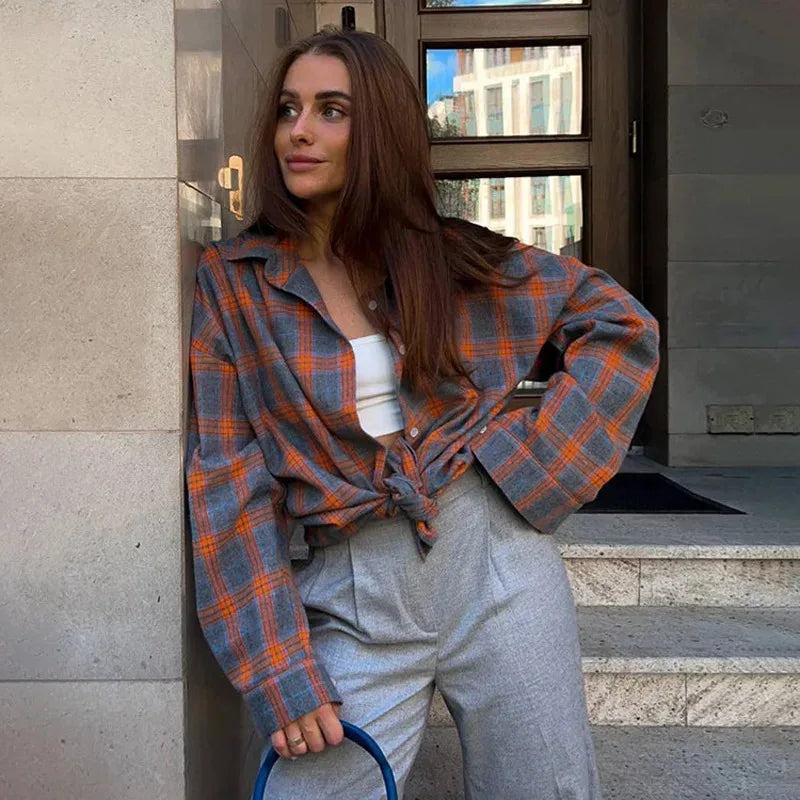 Camicia a quadri oversize vintage secolo