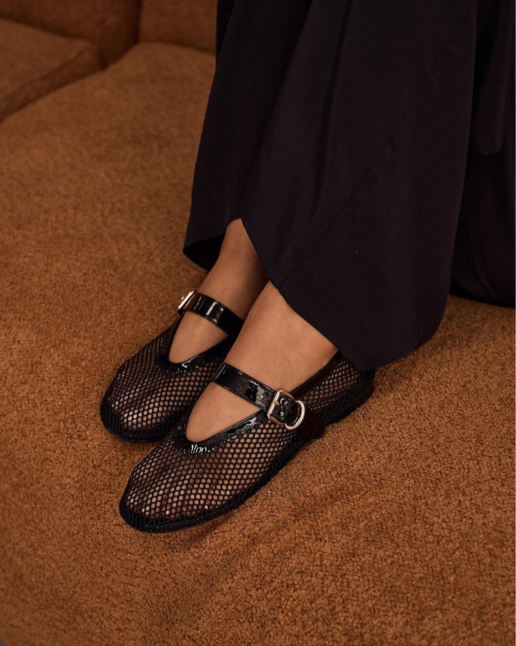 Aeden Paris Mesh Ballet Flats