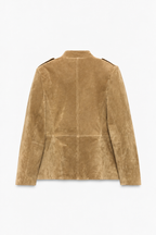 Banbury Military Suede Jacket in Camel – back