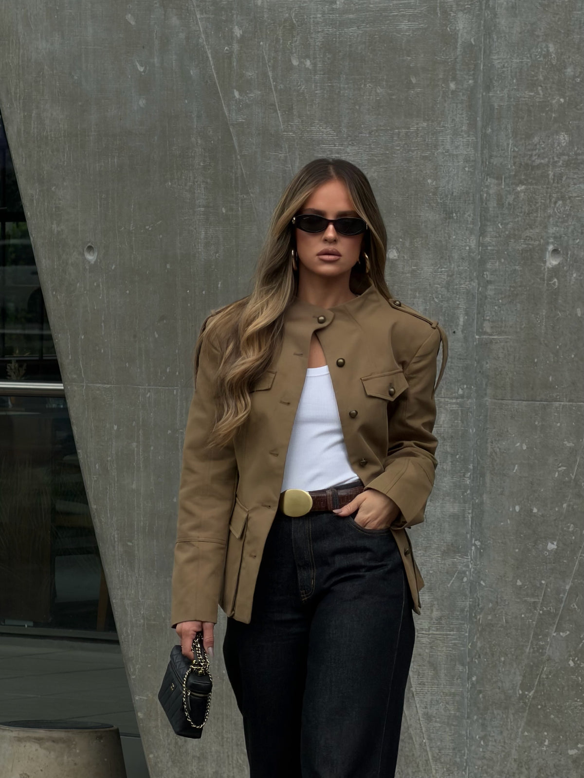 Banbury Safari Fitted Jacket in khaki