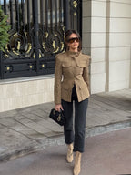 Banbury Safari Fitted Jacket in khaki