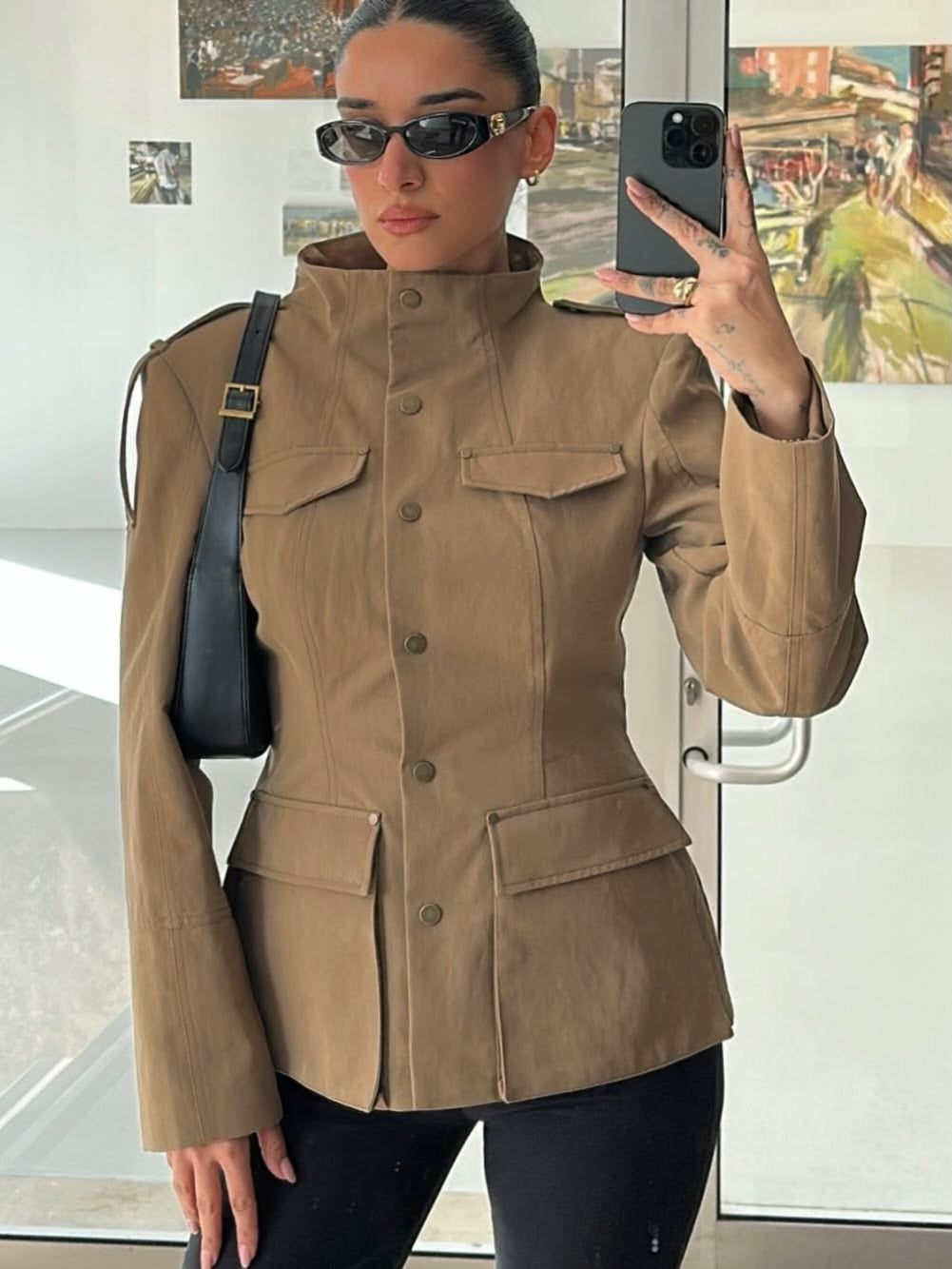 Banbury Safari Fitted Jacket in khaki
