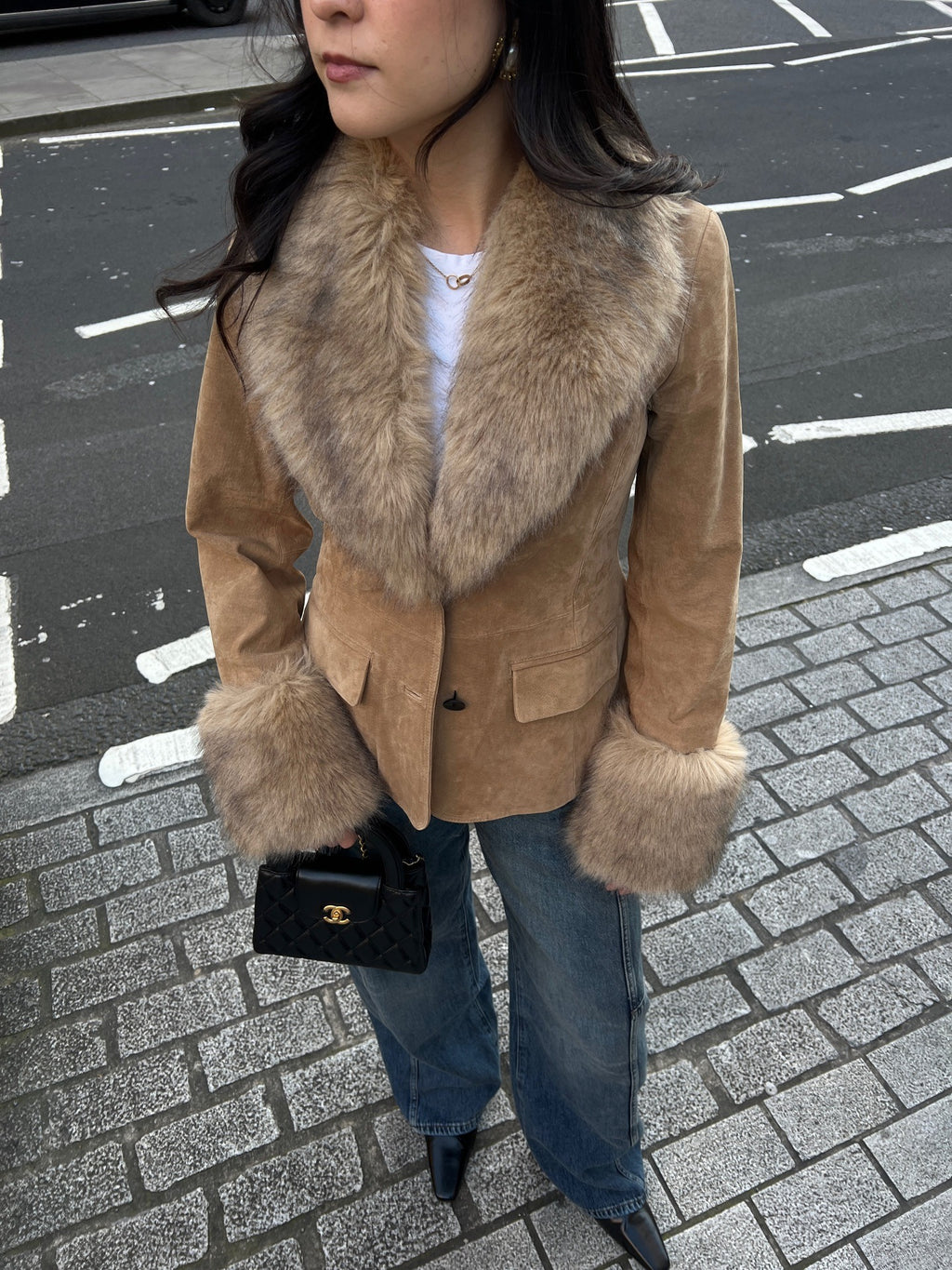 Banbury Suede Faux Fur Trim Jacket
