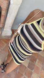 Margaux striped knit mini dress back
