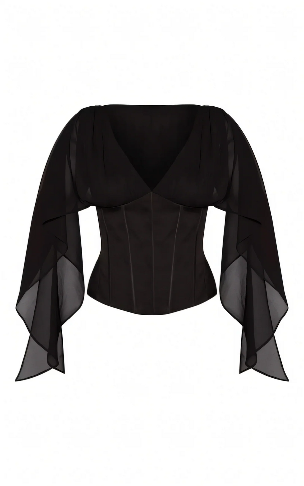 Delphine Chiffon Drape Corset Top