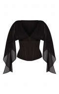 Delphine Chiffon Drape Corset Top