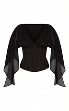 Delphine Chiffon Drape Corset Top