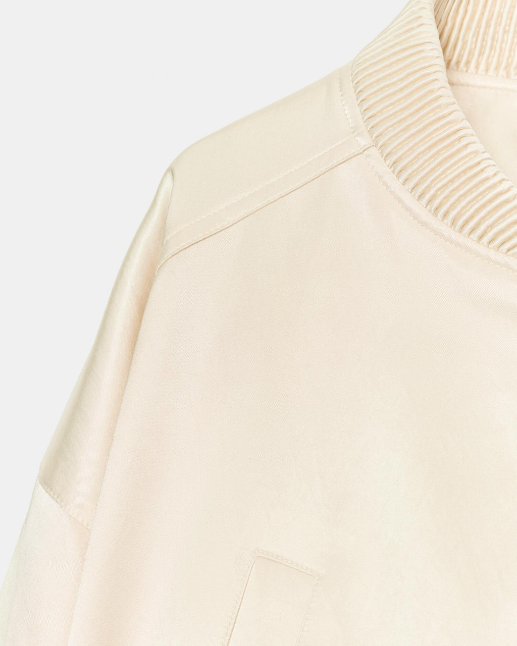 Maven Ivory Satin Bomber