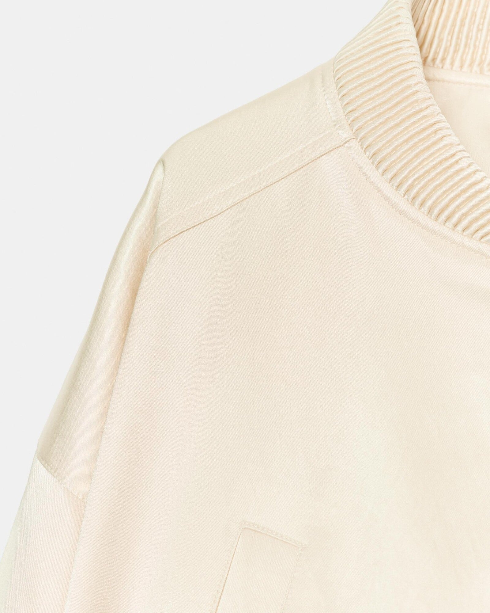 Maven Ivory Satin Bomber