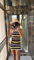 Margaux striped knit mini dress front