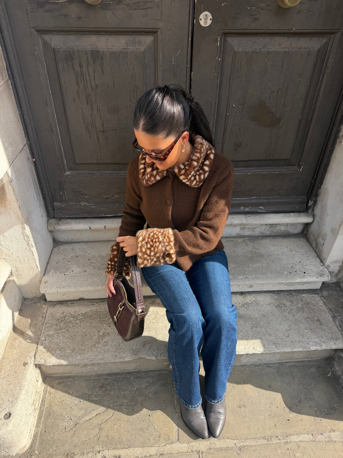 Ferryhill Faux Fur Bambi Cardigan