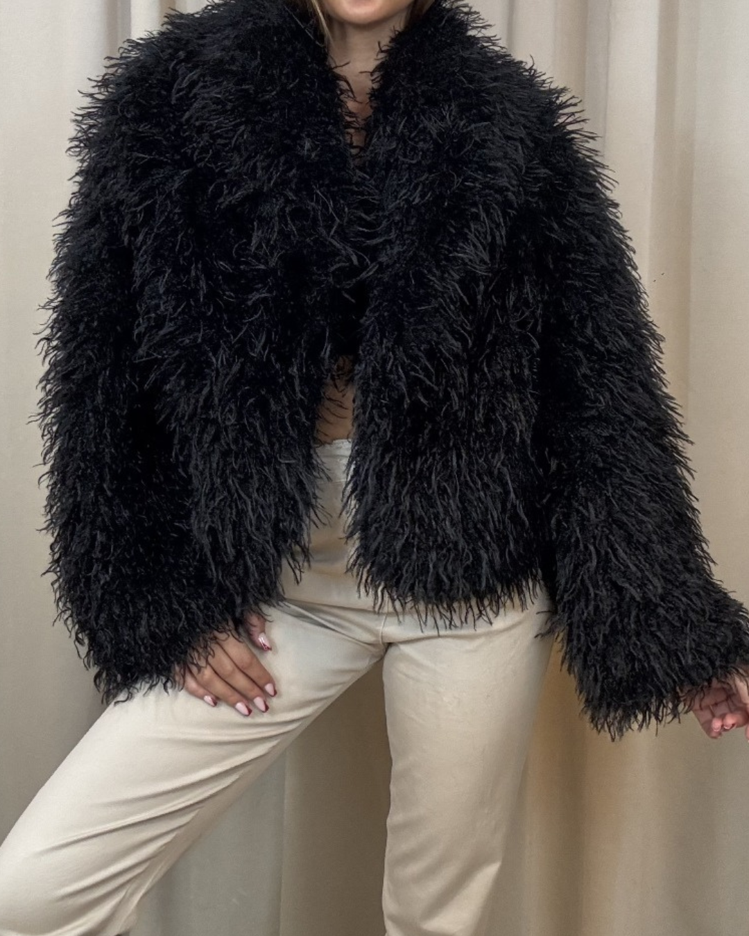 Ferryhill Fuzzy Faux Fur Coat