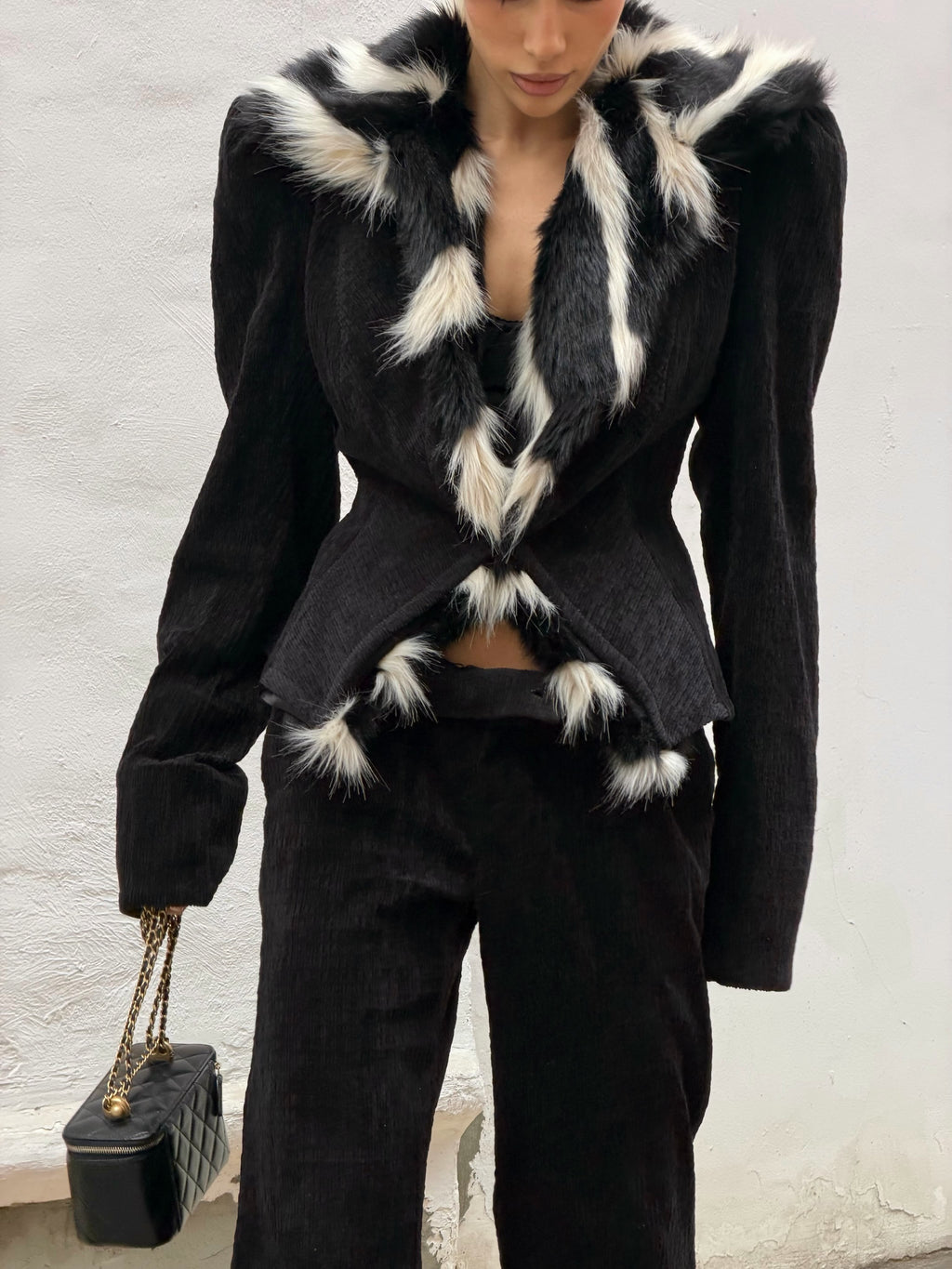 Kendall Faux Fur Trim Corduroy Jacket & Trouser Set