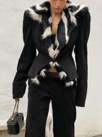 Kendall Faux Fur Trim Corduroy Jacket & Trouser Set