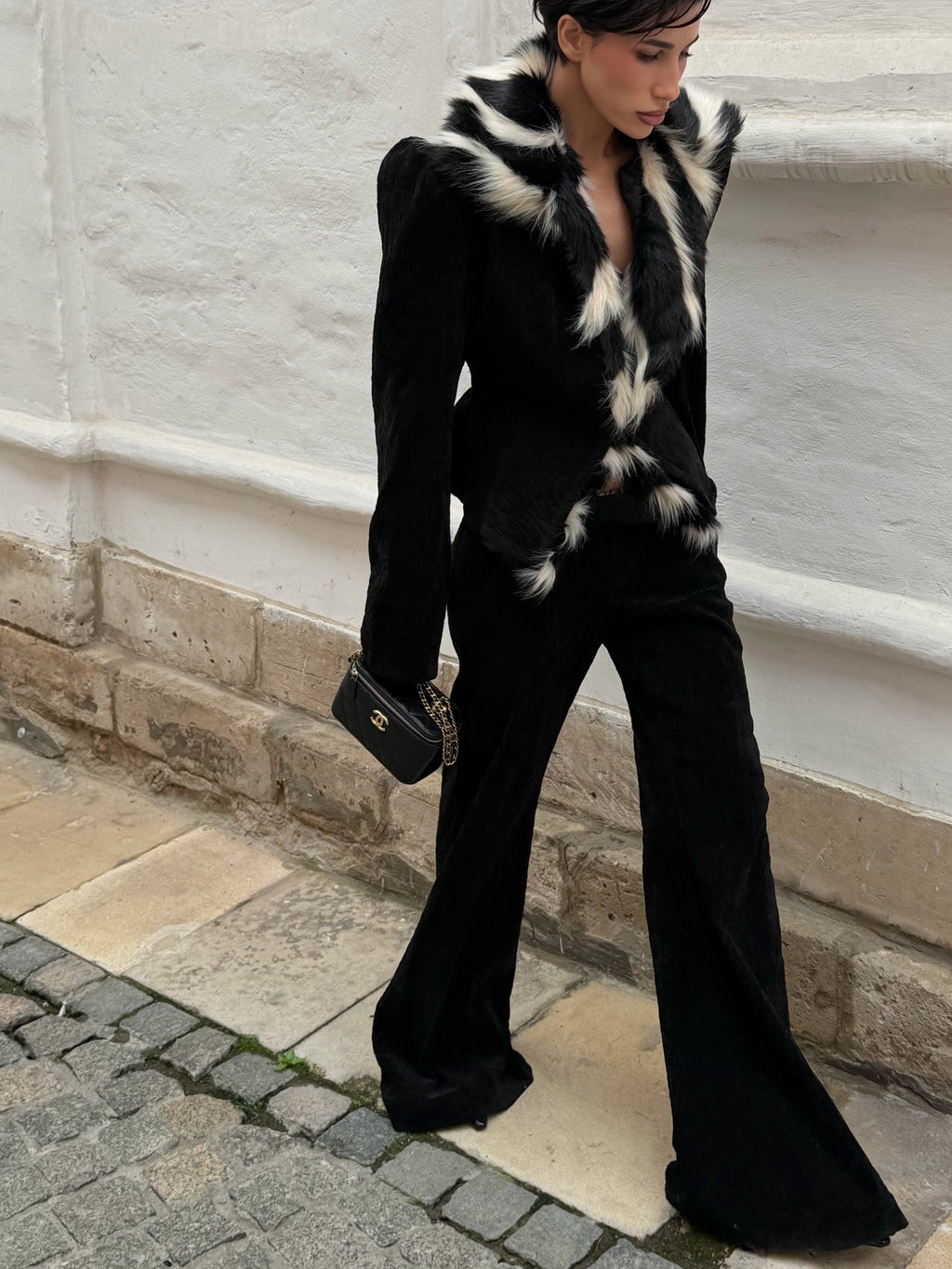 Kendall Faux Fur Trim Corduroy Jacket & Trouser Set